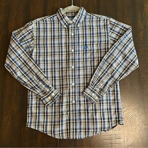 Cinch Blue and White Plaid Kids Shirt